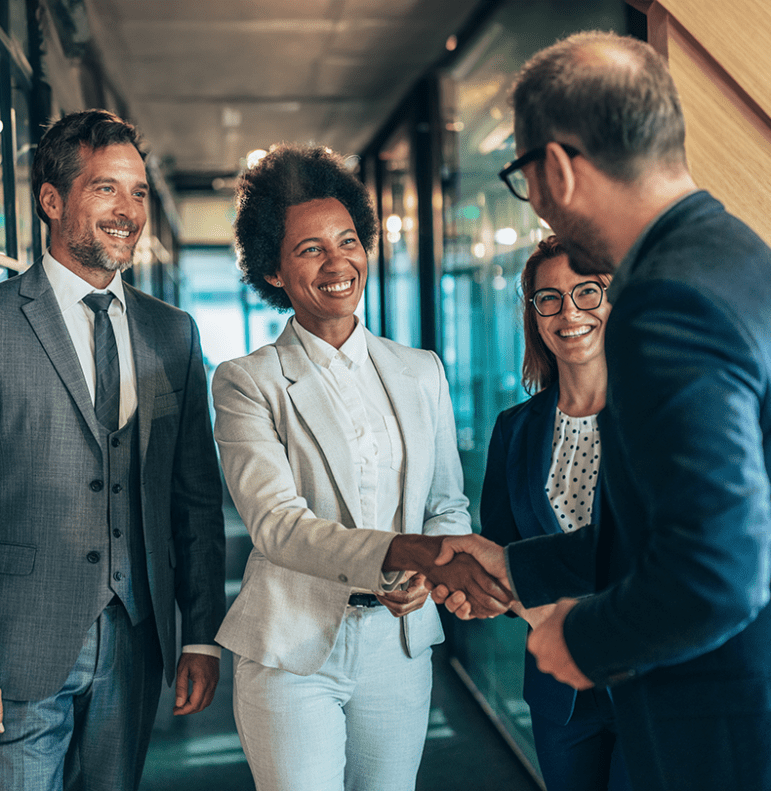 Business people being introduced to each other